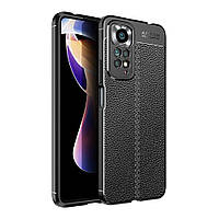 Защитный чехол Deexe Leather Cover для Xiaomi Redmi Note 11 Pro Global (4G/5G) / 11E Pro - Black