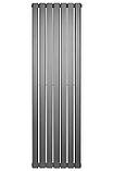 Вертикальний дизайнерський радіатор опалення ARTTIDESIGN Livorno II 7/1600/476/50 сірий матовий, фото 4