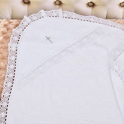 Махрова крижма для хрещення "Сонечко-4" 75х80 см Махра Білий Betis