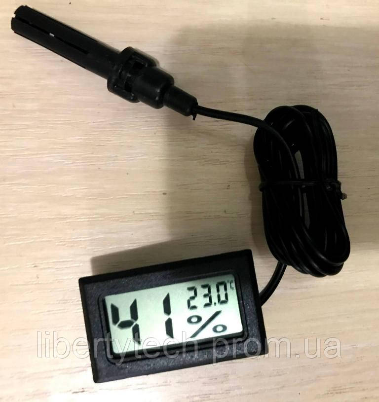 Гигрометр Термометр комнатный измерение влажности температуры выносной датчик черный - фото 6 - id-p1292913290
