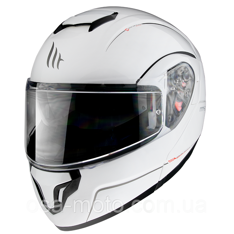 Мотошолом MT Helmets Atom SV Solid White Gloss, фото 1