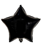 Фольгована повітряна куля Зірка чорна, кулі зірки 10" 25 см