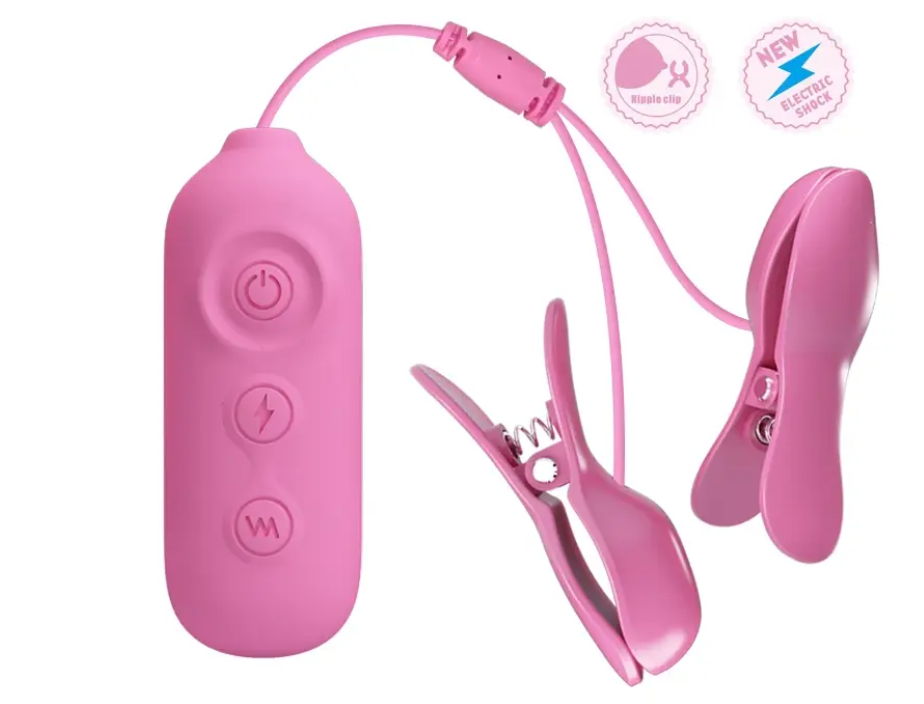 Електростимулятор для молочної залози PRETY LOVE - Nipple Clip 7 режимів вібрації, 3 режими електростимуляції