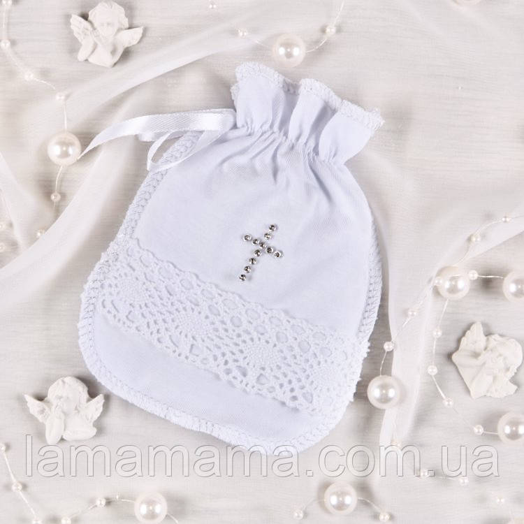 Хрестильний мішечок Святість кулір Білий Betis, фото 1