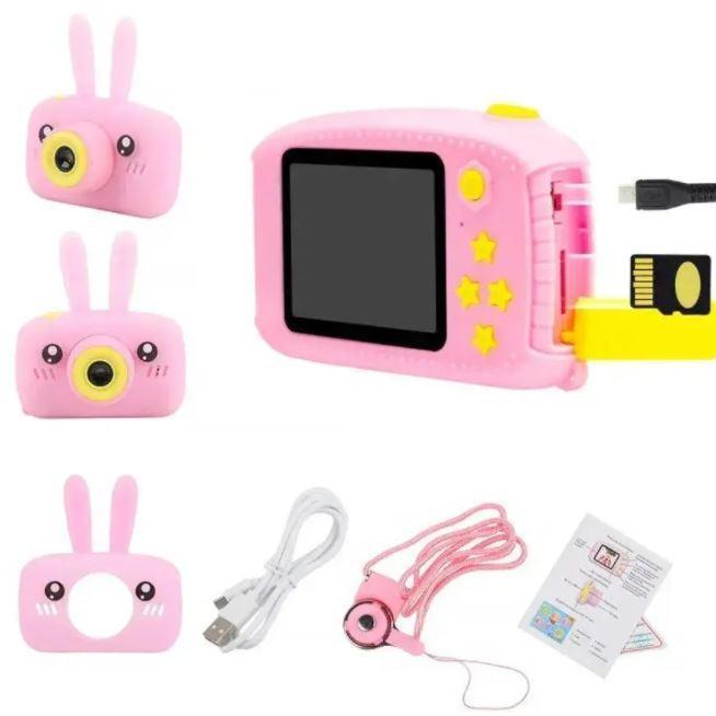 Фотоапарат дитячий кролик Bunny GM-30, Дитячий цифровий міні фотоапарат для дитини, дитяча фотокамера, фото 1