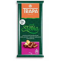 Молочний шоколад Trapa Stevia з рисовими кульками, 75г 18шт/ящ