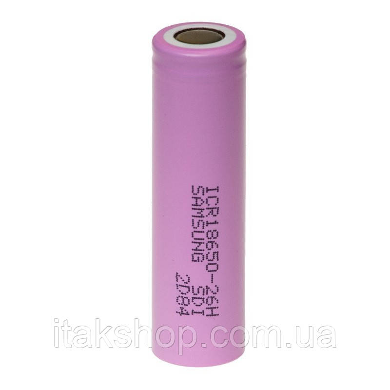 Акумулятор Samsung ICR18650-26H 2600 mAh Li-ion оригінальний (Рожевий), фото 1