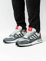 Adidas мужские весенние/летние/осенние серые кроссовки на шнурках.Демисезонные мужские замшевые кроссы