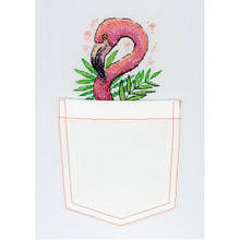Набір для вишивки на водорозчинній канві "М. П. Студія" Рожевий фламінго В-248 (на кишеню)