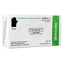 Нітрилові одноразові рукавички чорні Medicare неопудрені, нестерильні, оглядові, чорні, XS, 50 пар