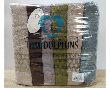 Махрові рушники Two Dolphins 50*90 Turkey 12 шт., фото 1