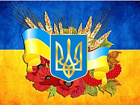 Набор алмазной мозаики Герб и флаг Украины 30х40 см AS35131