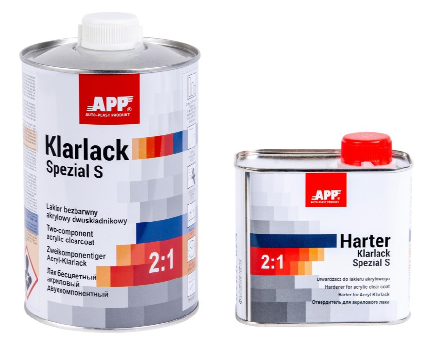 Акриловий лак APP Klarlack Spezial S 1 л прозорий (із затвердником 0.5 л), фото 1