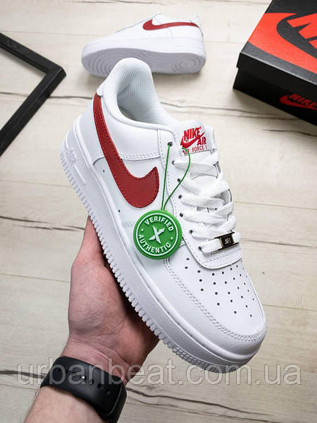 Nike air force 1 low red swoosh best sale