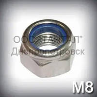 Гайка М8 DIN 985 (ГОСТ Р 50273-92, ISO 10511) шестигранная с вставкой оцинкованная