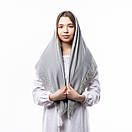 Кашемірова хустка з камінцями 90х90см Сіра, фото 2