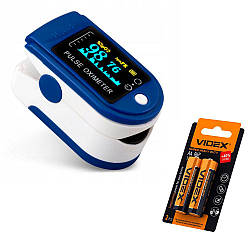 Пульсоксиметр бездротовий Pulse Oximeter + Подарунок Батарейка для пульсометру 2 шт