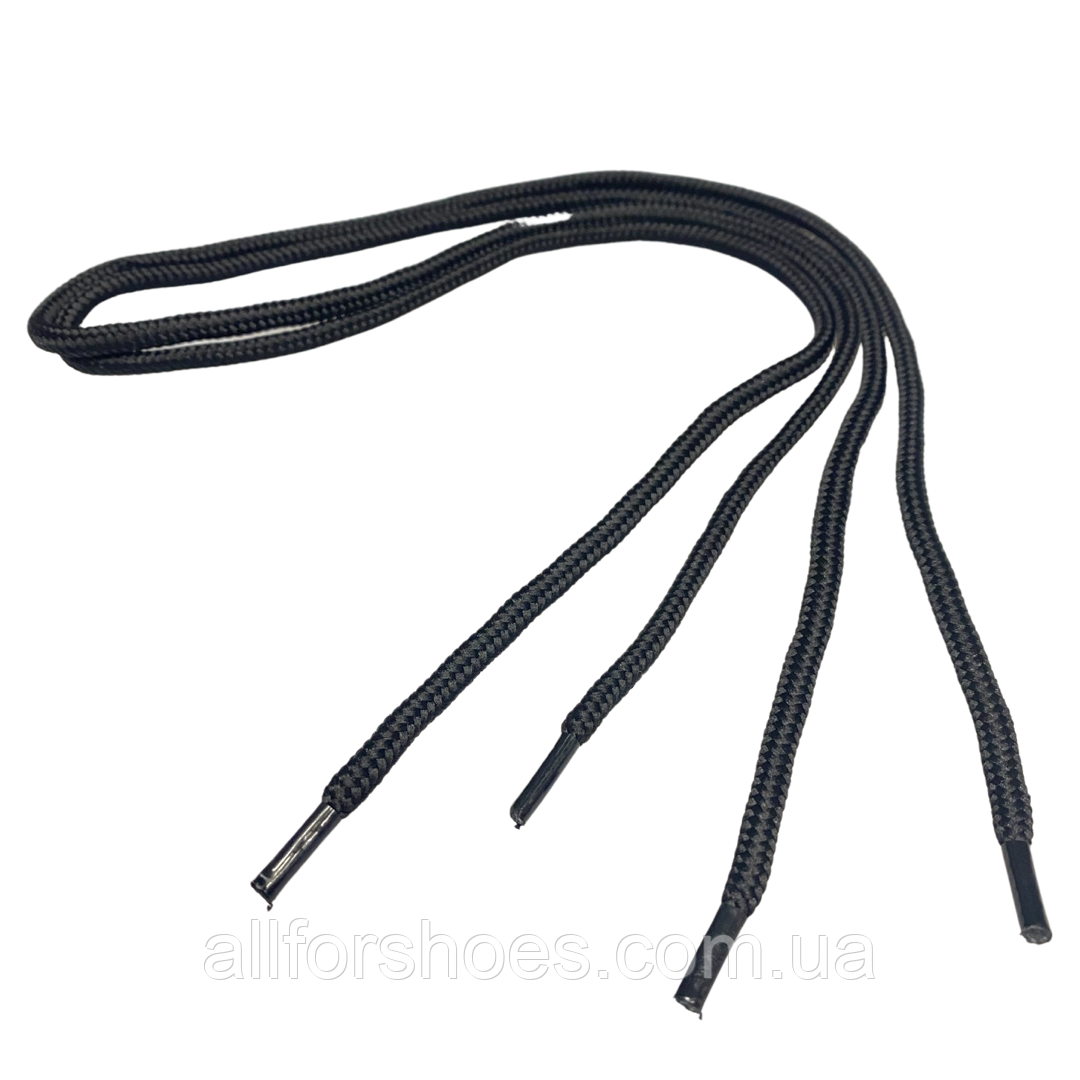 Шнурівки для взуття чорні круглі 4мм