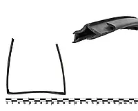 Уплотнитель опускного стекла задней двери ВАЗ 2110, 2112 верхний лев.