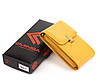 Женская кожаная сумка кошелек на шею Eminsa 40241-37-13 с отделением для телефона желтая, фото 7