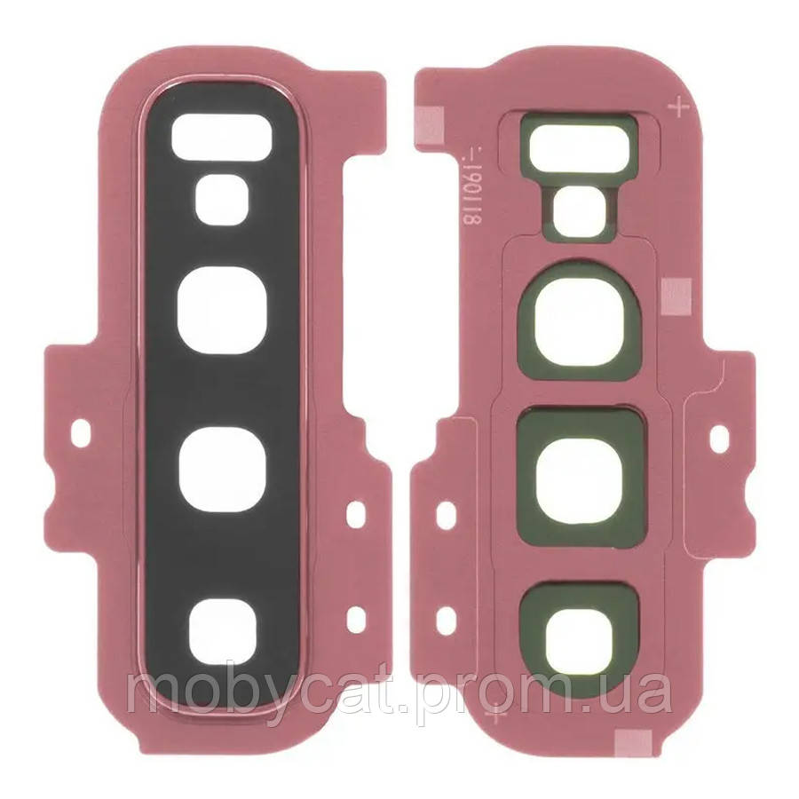 Скло камери Samsung Galaxy S10 G973F, S10 Plus G975F (чорне у рожевій рамці для S10 Plus), фото 1