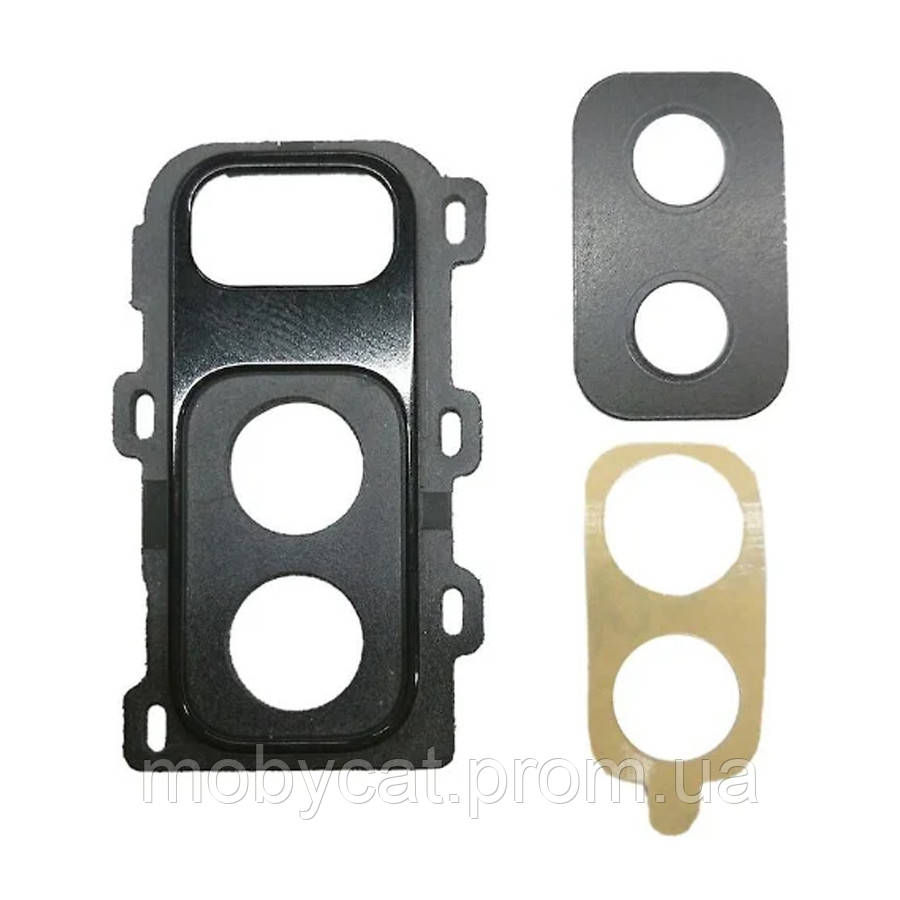 Скло камери Samsung Galaxy A6+ Plus 2018 A605F (чорне у рамці), фото 1