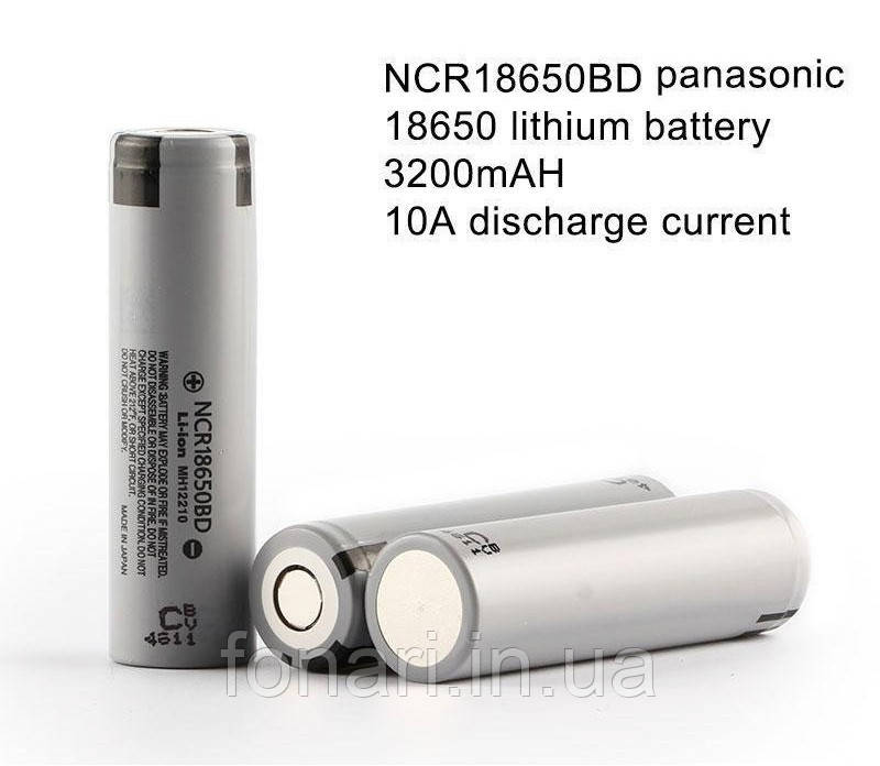 Аккумулятор Panasonic NCR18650BD Li-Ion 3200 mAh (без платы защиты)