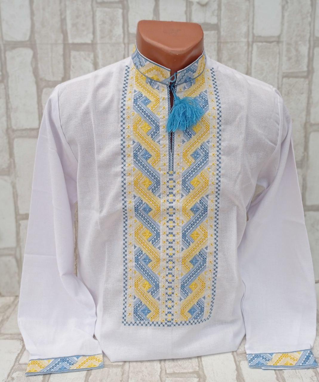 Вишиванка чоловіча, національні кольори, 100% бавовна, 40-44 р-ри, фото 1