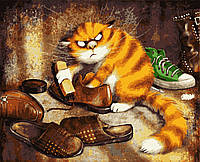 Картина по номерам "Недовольный кот" 50*60 см, набор для творчества, Artmo, Украина