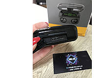 Навушники Bluetooth Realme M10W TWS з кейсом-повербанком для заряджання телефона Чорні, фото 2