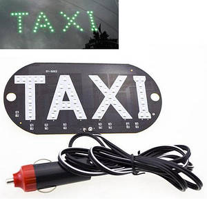Автомобільне LED табло табличка Таксі TAXI 12В, зелене в прикурювач