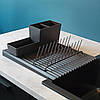 Сушилка/держувач тарілок IKEA RINNIG чорний, 3 предмети 793.237.09, фото 2