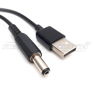 Кабель живлення USB to DC 5.5x2.1 мм, 0.9 м, фото 1