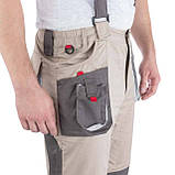 Брюки трансформер робочі з лямками 6 в 1, 100% бавовна, щільність 180 г/м², S INTERTOOL SP-3041, фото 7