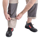 Брюки трансформер робочі з лямками 6 в 1, 100% бавовна, щільність 180 г/м², S INTERTOOL SP-3041, фото 10