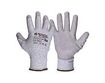 Перчатки MASTERTOOL з армованого ПЕ волокна з поліуретановим покриттям долоні 10" 60-65 г сіре 83-0690
