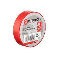 Стрічка ізоляційна 15 м, 17*0.15 мм, червона INTERTOOL IT-0040