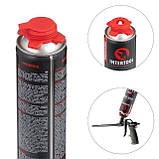 Клей-піна монтажна професійна, всесезонна, 750мл/1000г., 14 м. кв.+, під пістолет INTERTOOL FS-2000, фото 2