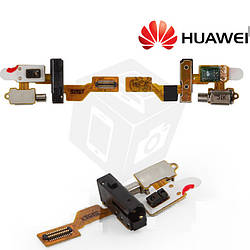 Шлейф для Huawei Ascend G7, роз'єм навушників, підсвічування дисплея, з компонентами, оригінал