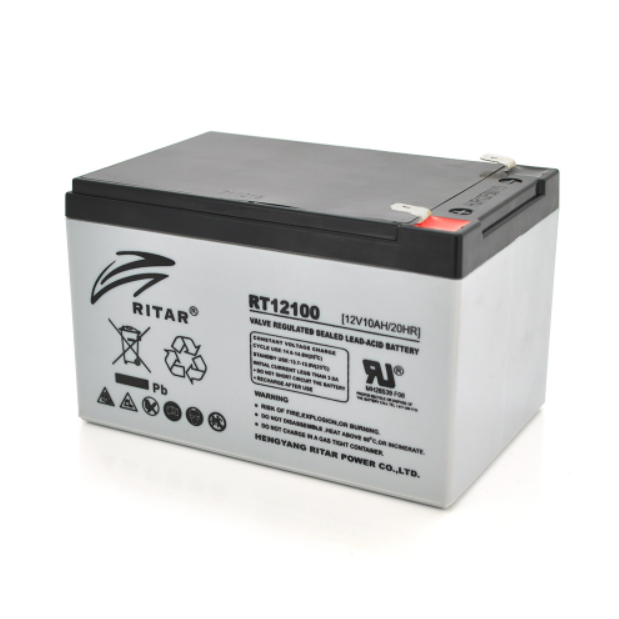 Акумуляторна батарея AGM RITAR RT12100S, Gray Case, 12 V 10.0 Ah ( 151 х 98 х 95 (101) ) Q4