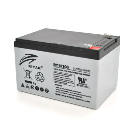 Акумуляторна батарея AGM RITAR RT12100S, Gray Case, 12 V 10.0 Ah ( 151 х 98 х 95 (101) ) Q4, фото 1