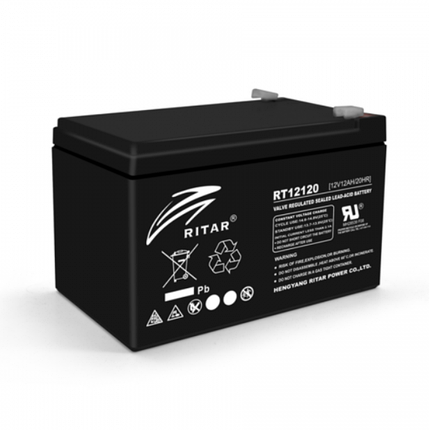 Акумуляторна батарея AGM RITAR RT12120B, Black Case, 12 V 12.0 Ah (151х98х 95 (101) ) Q4, фото 2
