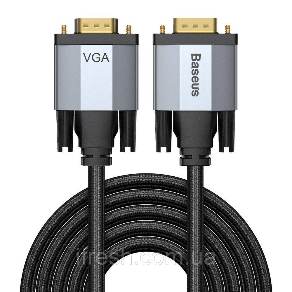 Кабель Baseus Enjoyment Series VGA Male To VGA Male Bidirectional 3m, Dark gray (CAKSX-V0G)