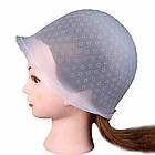 Шапка шапочка для мелювання волосся з гачком багаторазова, силіконова