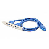 Кабель для передачі даних USB 3.0 розетка на кронштейні 10P 45 см Cablexpert (CC-USB3-RECEPTACLE), фото 2