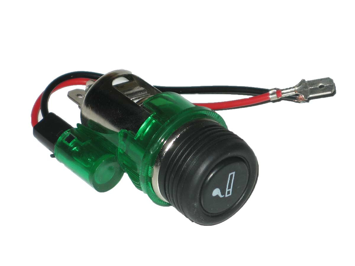 Прикурювач з гніздом з підсвічуванням 12V 10227 GREEN