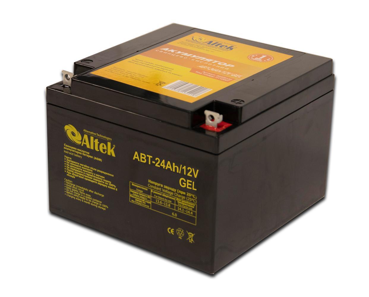 Акумулятор ALTEK ABT-24Аh/12V GEL, фото 1