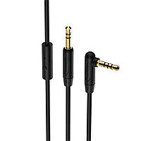 Аудио-кабель угловой с микрофоном 1m BOROFONE BL5 audio AUX cable Черный