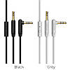 Аудіо-кабель кутовий з мікрофоном 1m BOROFONE BL5 audio AUX cable Білий, фото 5