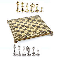 Шахматы Manopoulos Classic Metal Staunton Chess set with Gold  Silver бронза Cheі 36х36 см (S34MBRO)